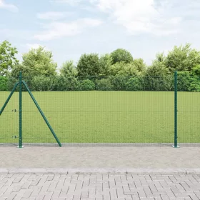    Hegesztett Drótkerítés 13 Flanged Posttal Zöld 1x100 m Acél