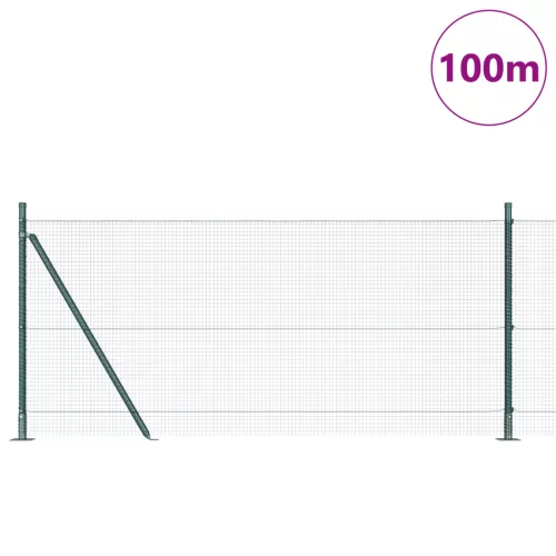  Hegesztett Drótkerítés 13 Flanged Posttal Zöld 1x100 m Acél