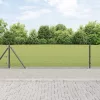  Hegesztett Drótkerítés 7 Flangolt Oszloppal Szürke 0.4x10 m Acél