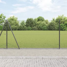    Hegesztett drótkerítés 7 felfogató oszloppal Szürke 1.2x10 m Acél