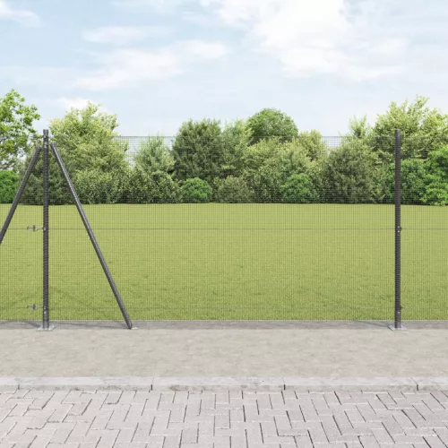  Hegesztett drótkerítés 7 felfogató oszloppal Szürke 1.2x10 m Acél