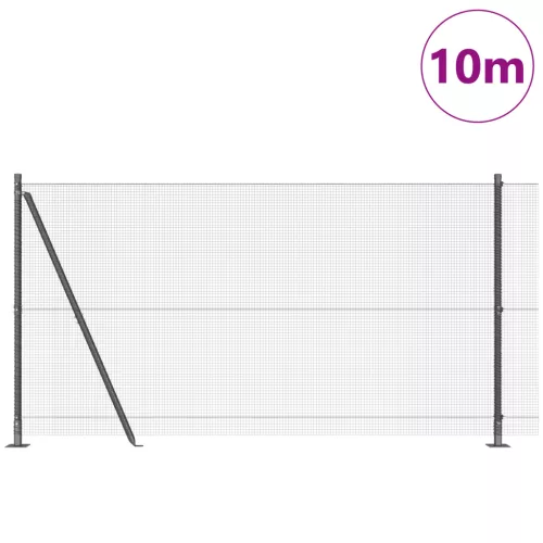  Hegesztett drótkerítés 7 felfogató oszloppal Szürke 1.2x10 m Acél
