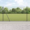  Hegesztett Drótkerítés 7 Furatlan Oszloppal Szürke 1.6x10 m Acél