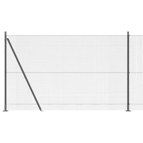  Hegesztett Drótkerítés 7 Furatlan Oszloppal Szürke 1.6x10 m Acél