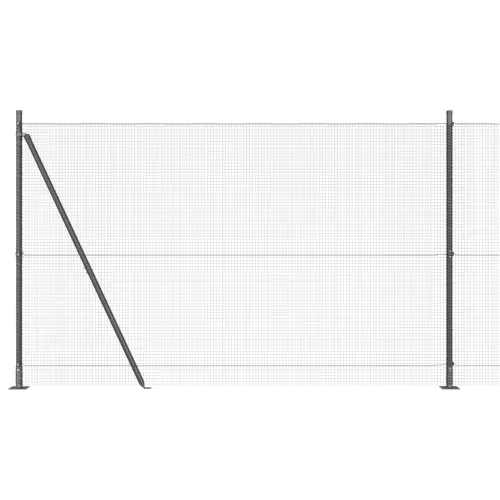  Hegesztett Drótkerítés 7 Félflángolt Oszloppal Szürke 1.6x10 m Acél