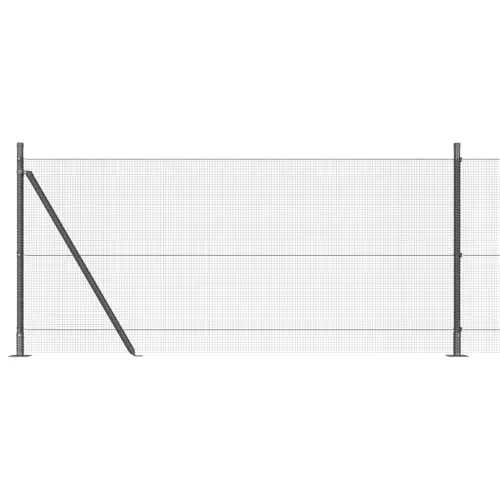  Hegesztett Drótkerítés 13 Flangolt Oszloppal Szürke 0.8x25 m Acél