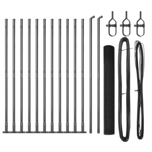  Hegesztett Drótháló Kerítés 13 Flangolt Oszloppal Szürke 1.2x25 m Acél