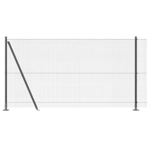  Hegesztett Drótháló Kerítés 13 Flangolt Oszloppal Szürke 1.2x25 m Acél