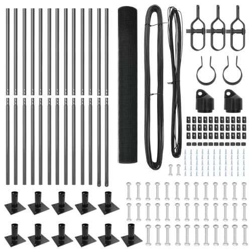 Hegesztett Drótkerítés 13 Feltárt Oszlopokkal Szürke 1.2x25 m Acél