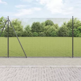   Hegesztett drótkerítés 13 flancos oszloppal, szürke, 1,6x2,5 m acél
