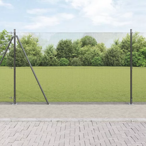  Hegesztett drótkerítés 13 flancos oszloppal, szürke, 1,6x2,5 m acél