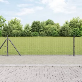    Hegesztett Drótháló Kerítés 13 Fennyes Oszloppal Szürke 0.5x50 m Acél