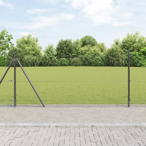  Hegesztett drótkerítés 13 flenkelt oszloppal Szürke 0.8x50 m Acél