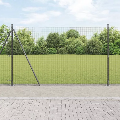  Hegesztett Drótkerítés 13 Fém Talapzatos Oszloppal Szürke 1.4x50 m Acél
