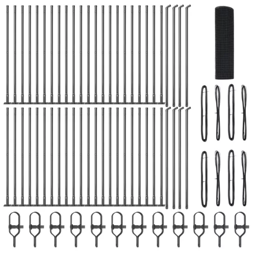  Hegesztett Huzal Kerítés 7 Flangos Oszloppal Szürke 0.5x100 m Acél