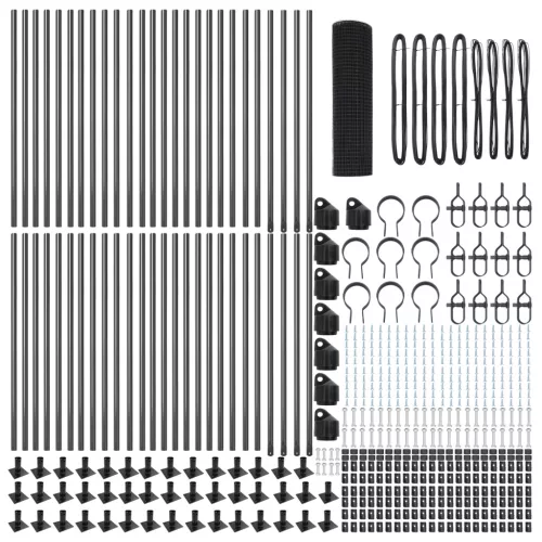  Hegesztett Huzalos Kerítés 13 Flanged Posts Szürke 0.6x100 m Acél