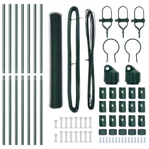  Hatszögletű kerítés Zöld 1x10 m Acél