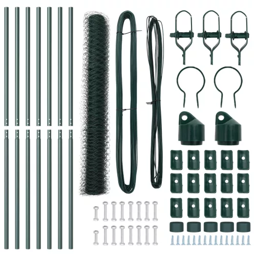  Hatszögű Kerítés Zöld 1.2x10 m Acél