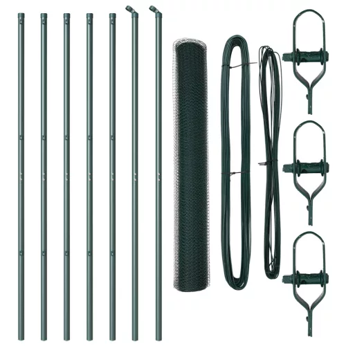  Hatszögletű Kerítés Zöld 1,4x10 m Acél