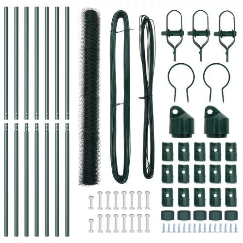  Hatszögletű Kerítés Zöld 1,5x10 m Acél