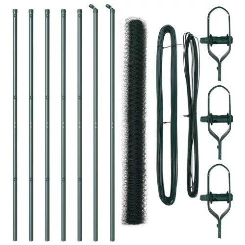  Hatszögletű Kerítés Zöld 1,6x10 m Acél