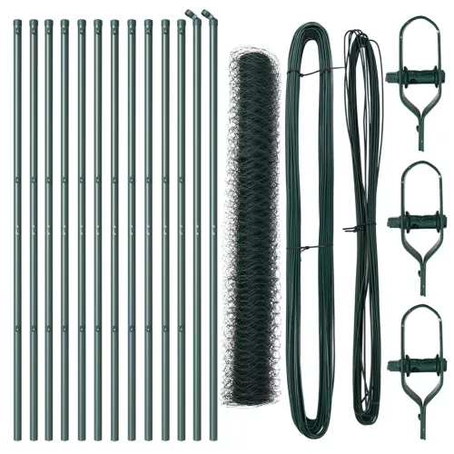  Kerítés szett 2 db Erdő zöld Fém 25 x 1 m Tartós