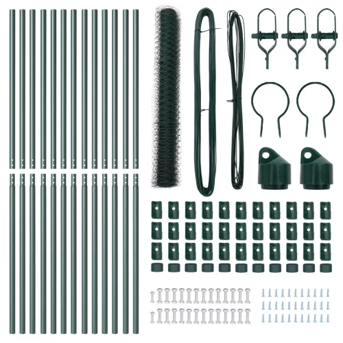  Kerítés szett 2 db Erdő zöld Fém 25 x 1 m Tartós