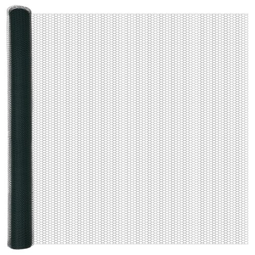  Kerítés Szett 2 db-os Zöld Fém 25 x 1,5 m Tartós