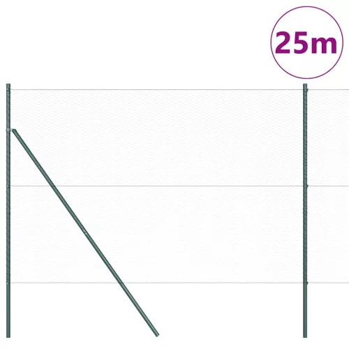  Kerítésoszlop Zöld 25 x 1,5 m (25 mm háló) Acél