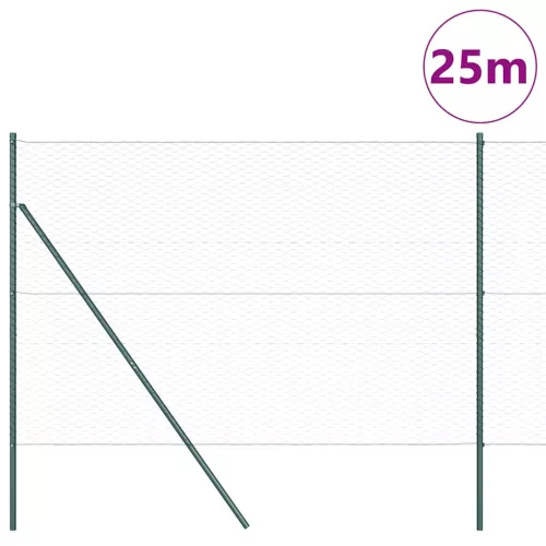  Kerítésoszlop Zöld 25 x 1,5 m (36 mm rács) Acél