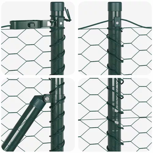  Kerítésoszlop Zöld 25 x 1,5 m (36 mm rács) Acél