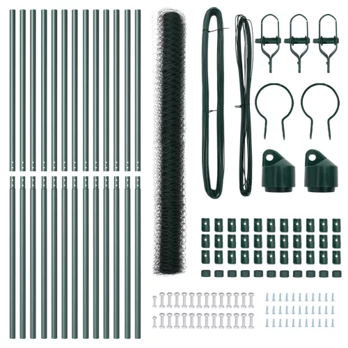  Hatszögletű Kerítés Zöld 1.6x25 m Acél