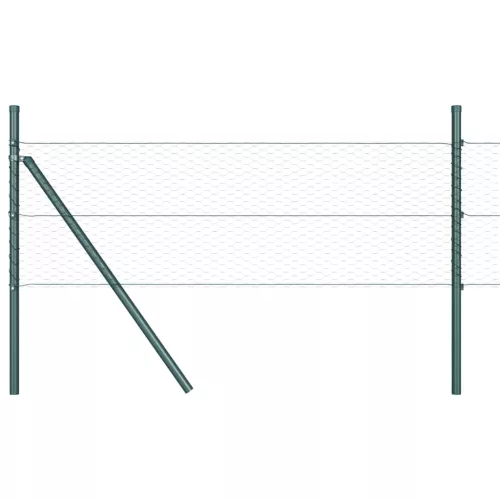  Kerítésoszlop Zöld 50 x 0,5 m (25 mm háló) Acél és PVC