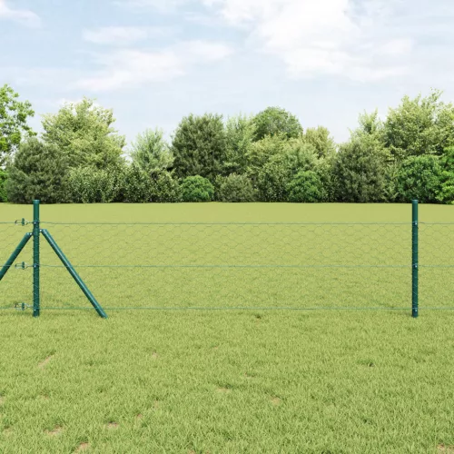  Hatszögletű Kerítés Zöld 0,8x50 m Acél