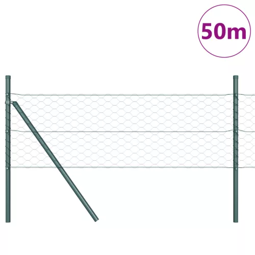  Hatszögletű Kerítés Zöld 0,8x50 m Acél