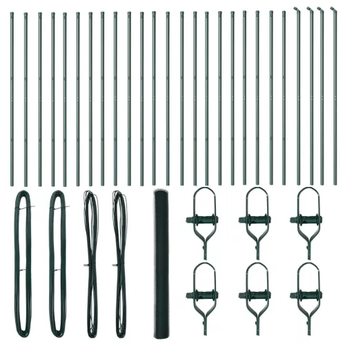  Hatszögalakú Kerítés Zöld 1.6x50 m Acél