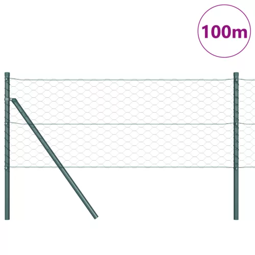 Hexagon kerítés Zöld 0,8x100 m Acél