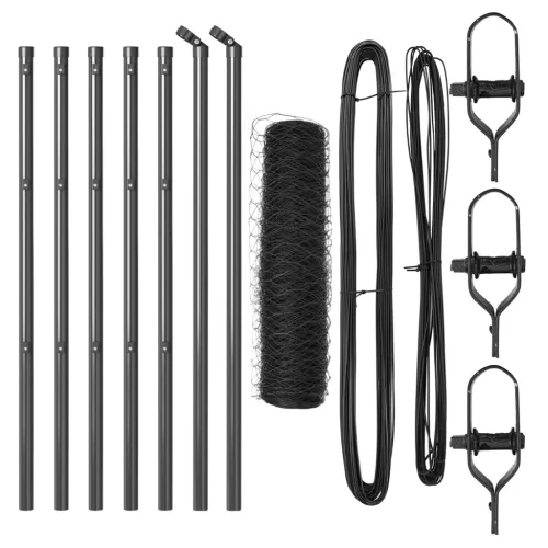  Hatszögű Kerítés Szürke 0.5x10 m Acél