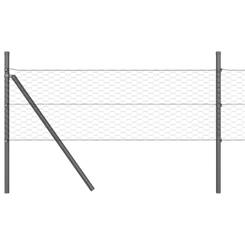  Hatszögű Kerítés Szürke 0.5x10 m Acél