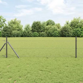    Kerítésoszlop Szürke 10 x 0,8 m (36 mm háló) Acél és PVC