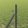  Kerítésoszlop Szürke 10 x 0,8 m (36 mm háló) Acél és PVC