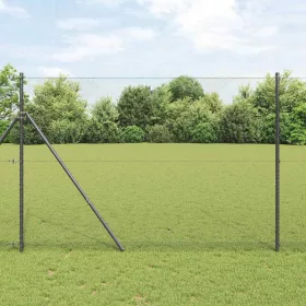    Kerítésoszlop Szürke 10 x 1,5 m (13 mm-es háló) Acél és PVC