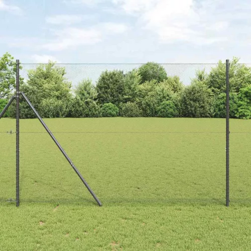  Kerítésoszlop Szürke 10 x 1,5 m (13 mm-es háló) Acél és PVC