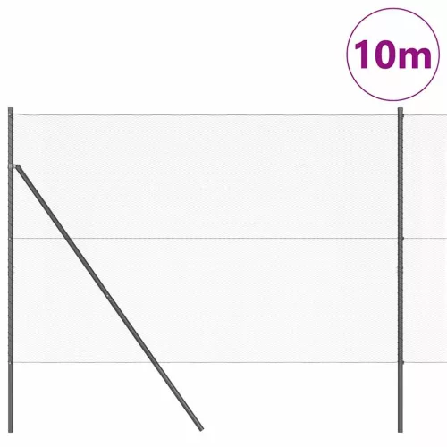  Kerítésoszlop Szürke 10 x 1,5 m (13 mm-es háló) Acél és PVC