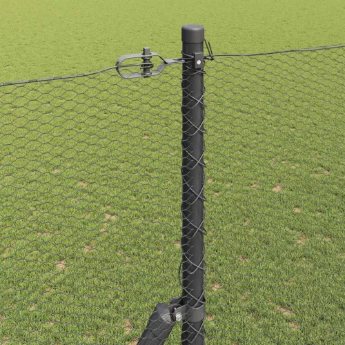  Kerítésoszlop Szürke 10 x 1,5 m (13 mm-es háló) Acél és PVC