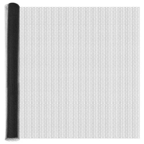  Kerítésoszlop Szürke 10 x 1,5 m (13 mm-es háló) Acél és PVC