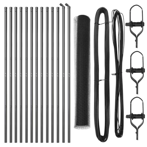  kerítés készlet 2 db Szürke Fém, Műanyag 25 x 1 m Tartós