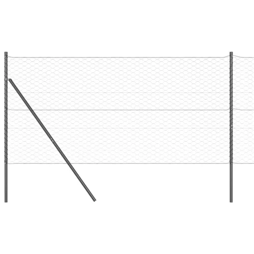  Kerítésoszlop Szürke 25 x 1 m (50 mm-es háló) Acél