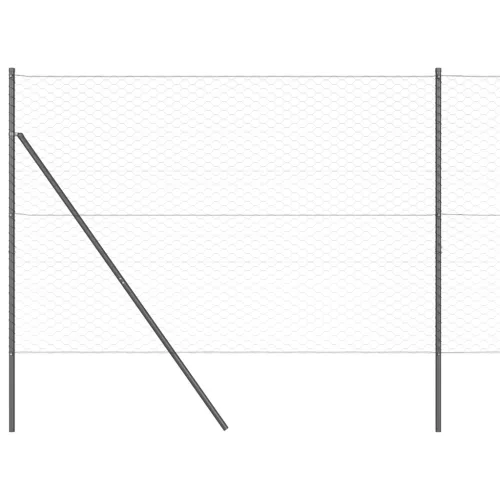  Hatszögletű kerítés Szürke 1.6x25 m Acél