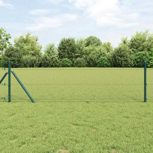  Kerítésoszlop Szürke 100 x 0,5 m (13 mm háló) Acél és PVC